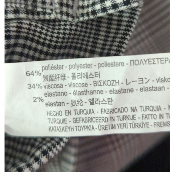 Zara Tafaluc Collection Black & White Plaid Paperbag High Waist Women XS Preppy - Picture 10 of 13